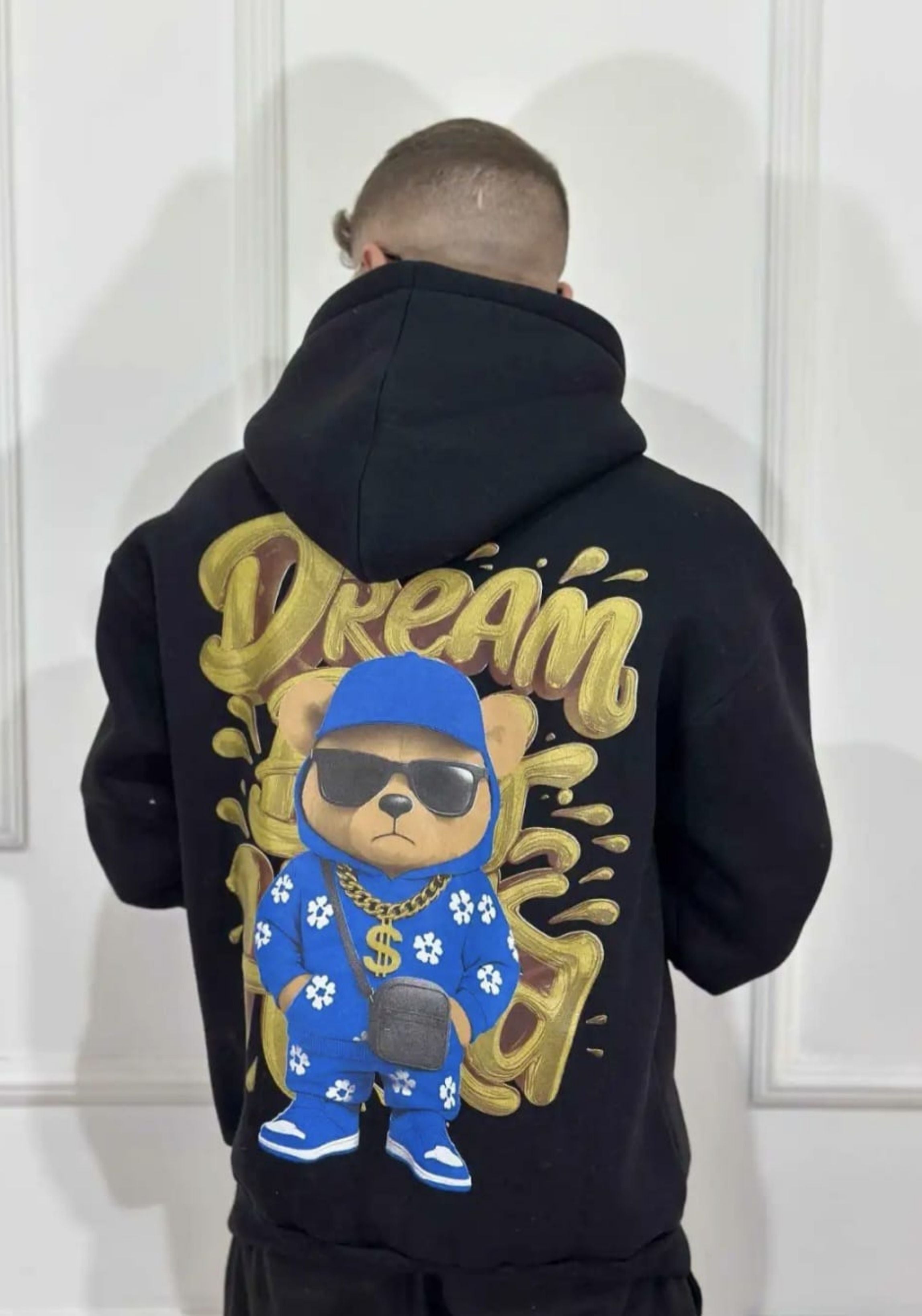 Hoodie Teddy Denim Black