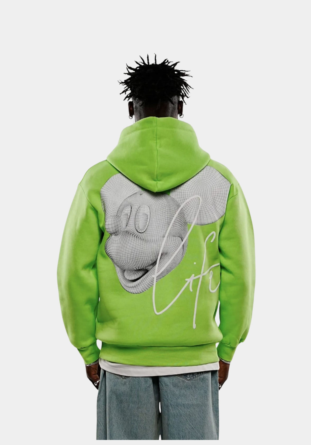 Hoodie Micky Silver Lime