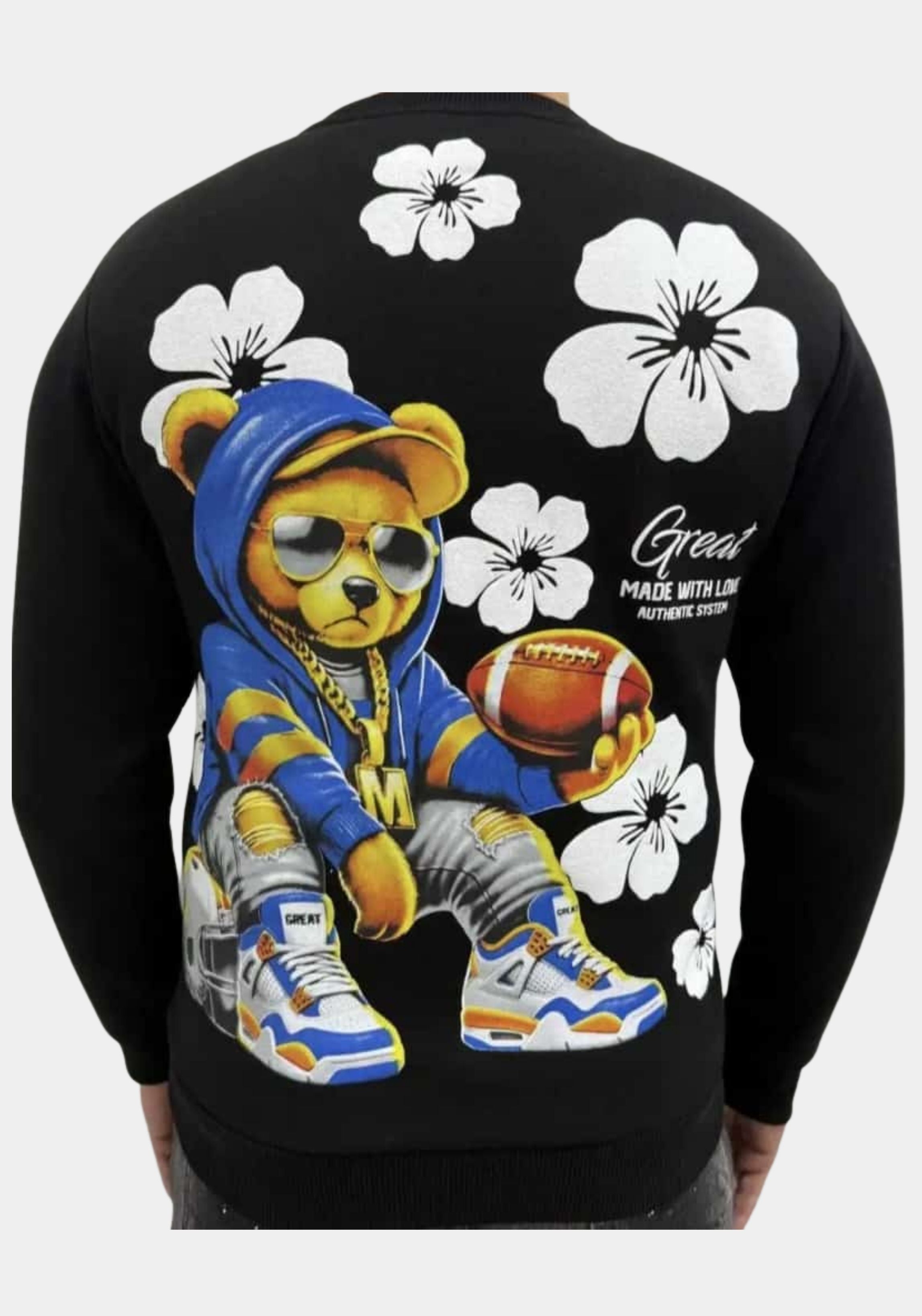 Sweater Rugby Flower Black