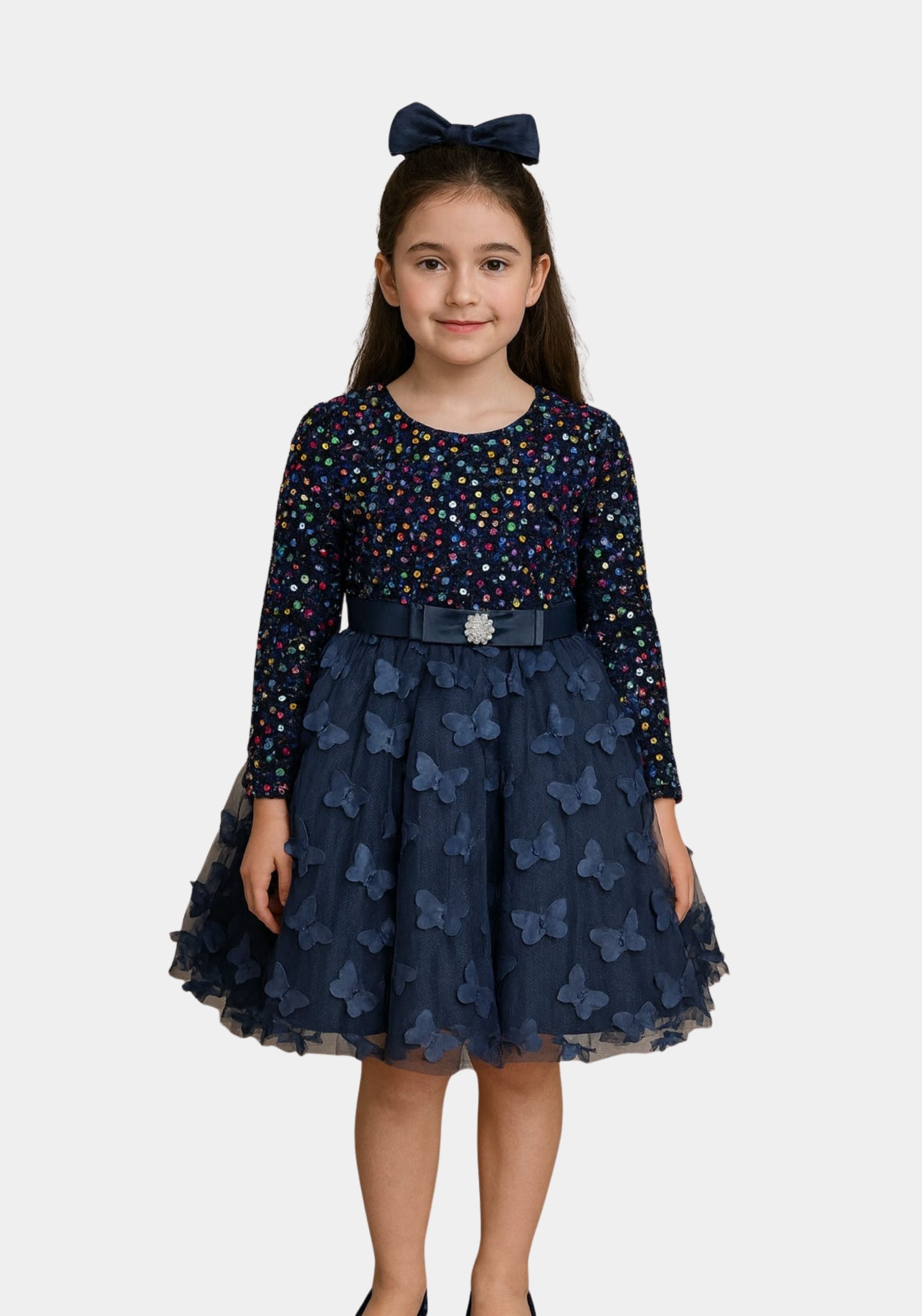 Girls Dress Blue Sparkle