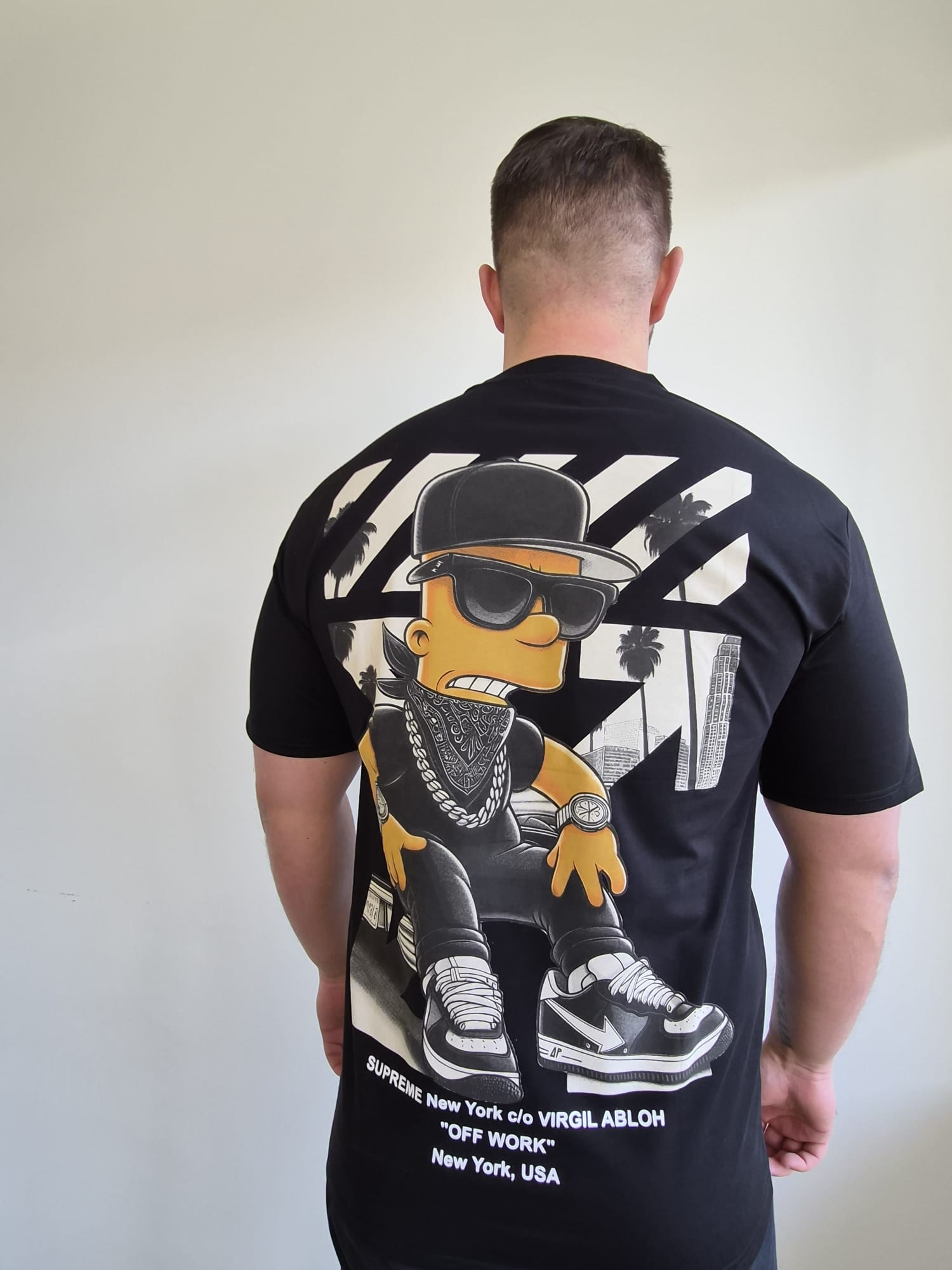 Oversized T-Shirt Bart Off Work Black