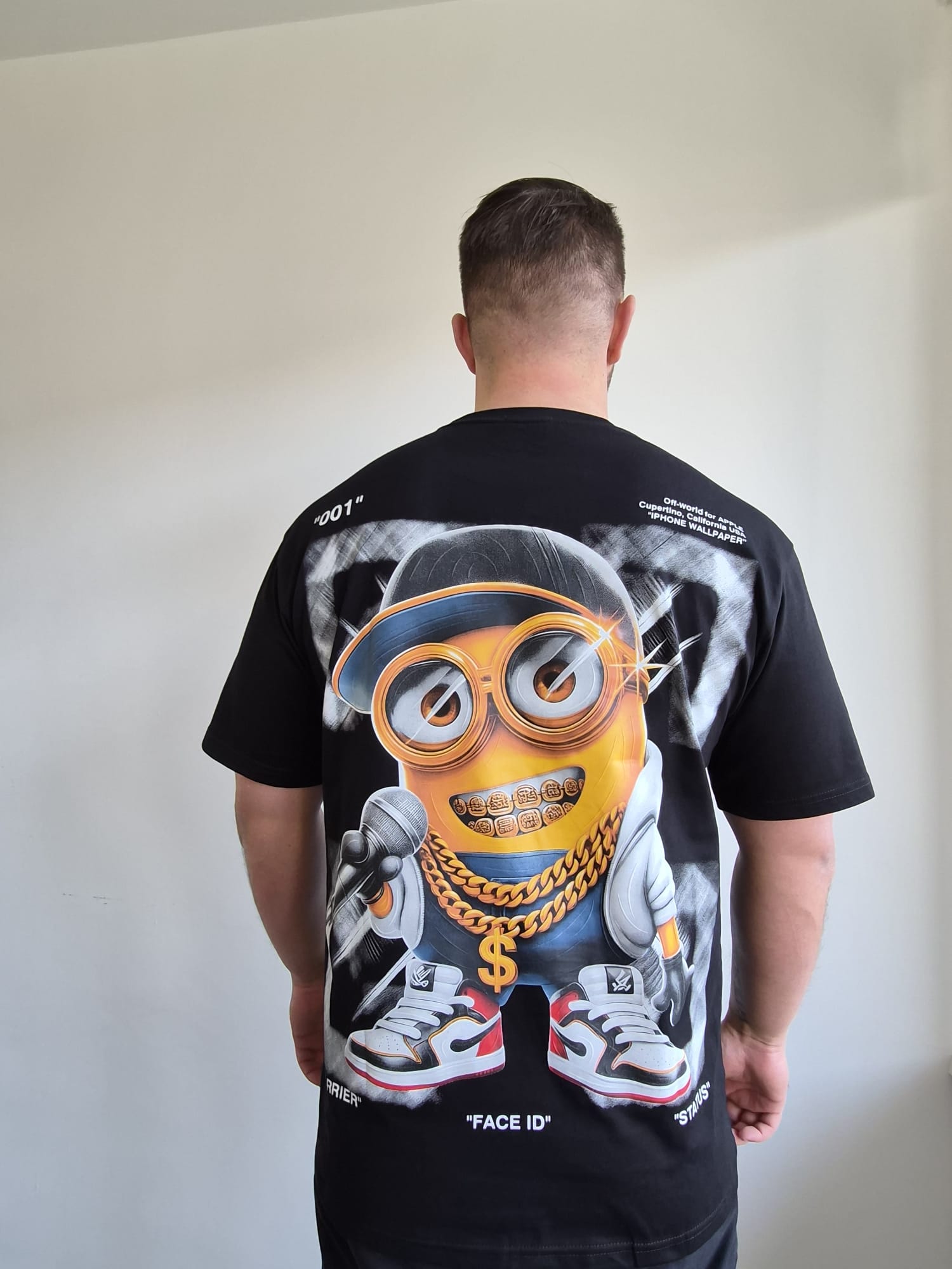 Oversized T-Shirt Minion Face ID Black