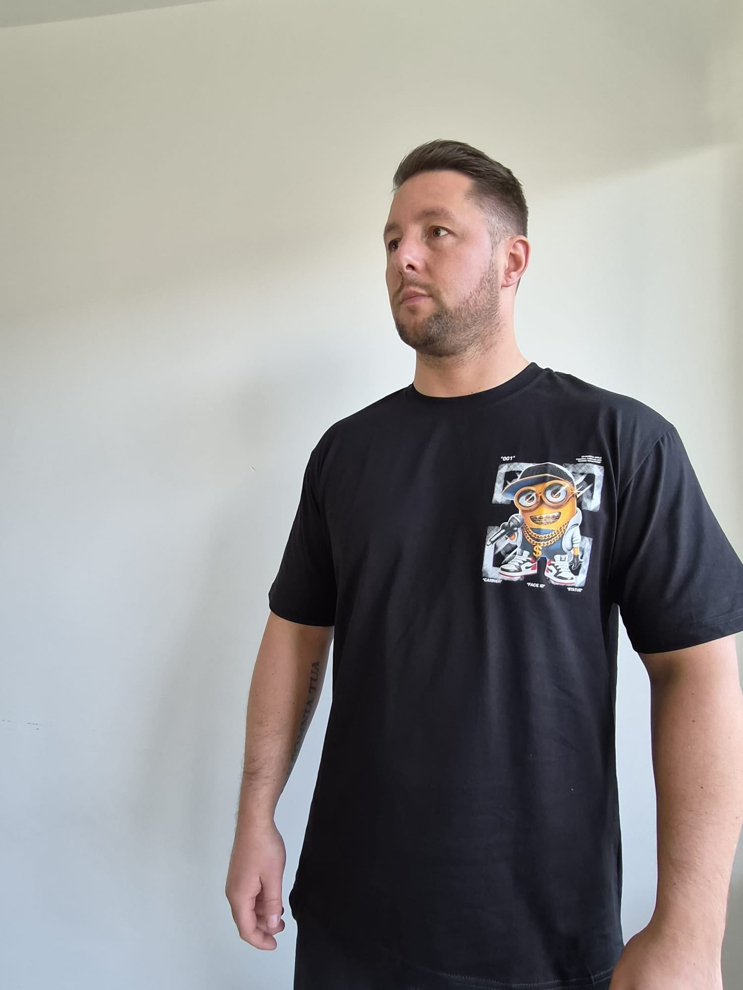 Oversized T-Shirt Minion Face ID Black