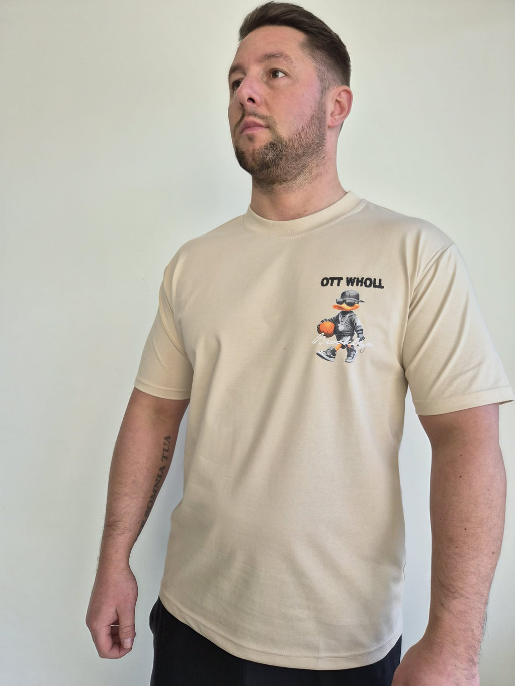 Oversized T-Shirt Daffy Ott Wholl Beige