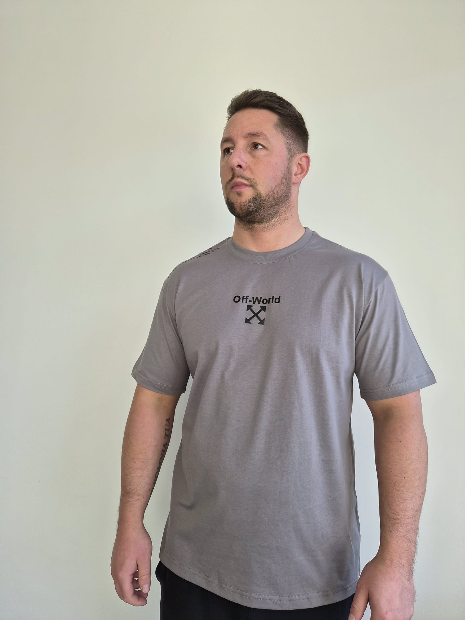 Oversized T-Shirt Micky Off World Grey