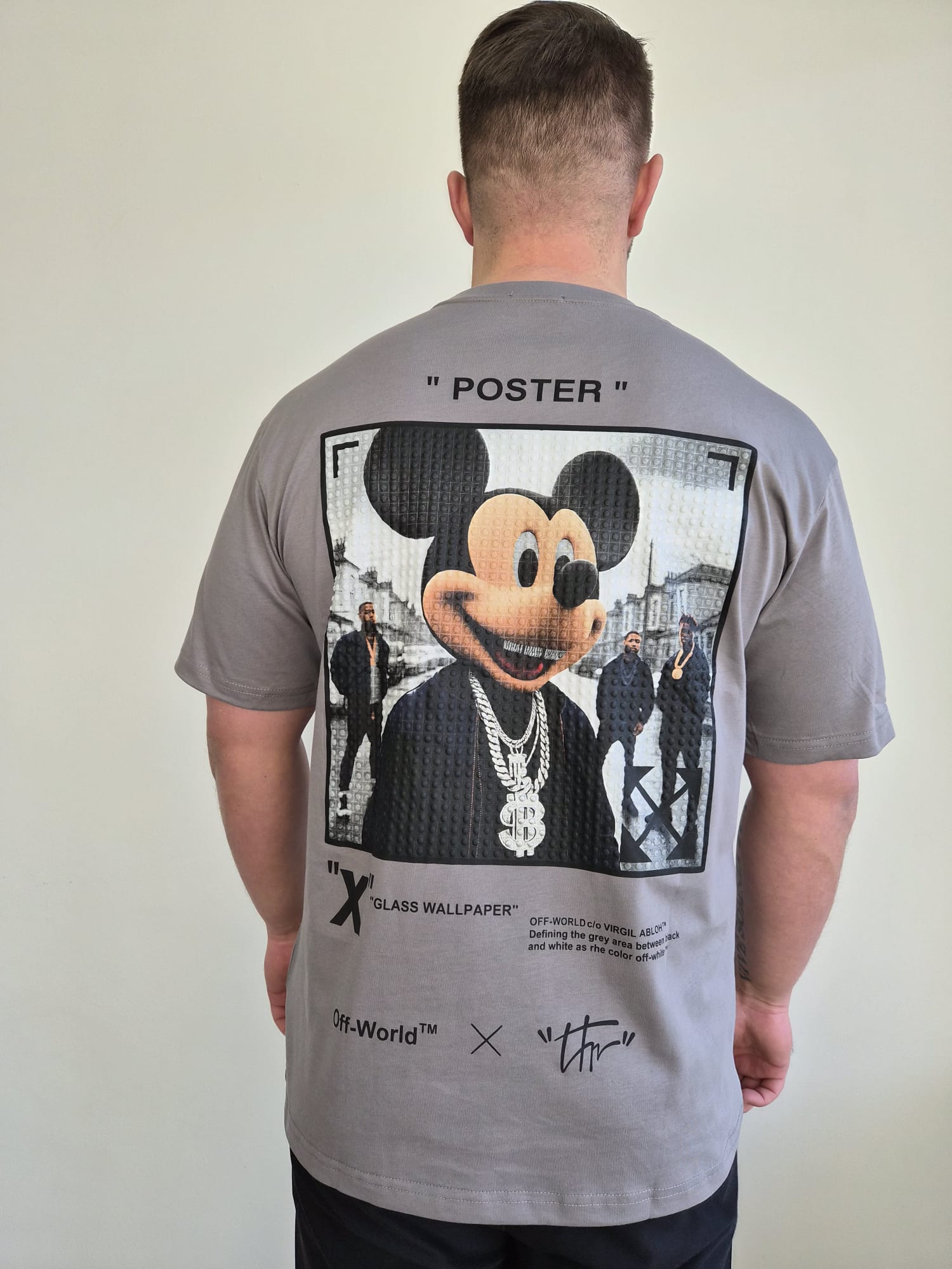 Oversized T-Shirt Micky Off World Grey