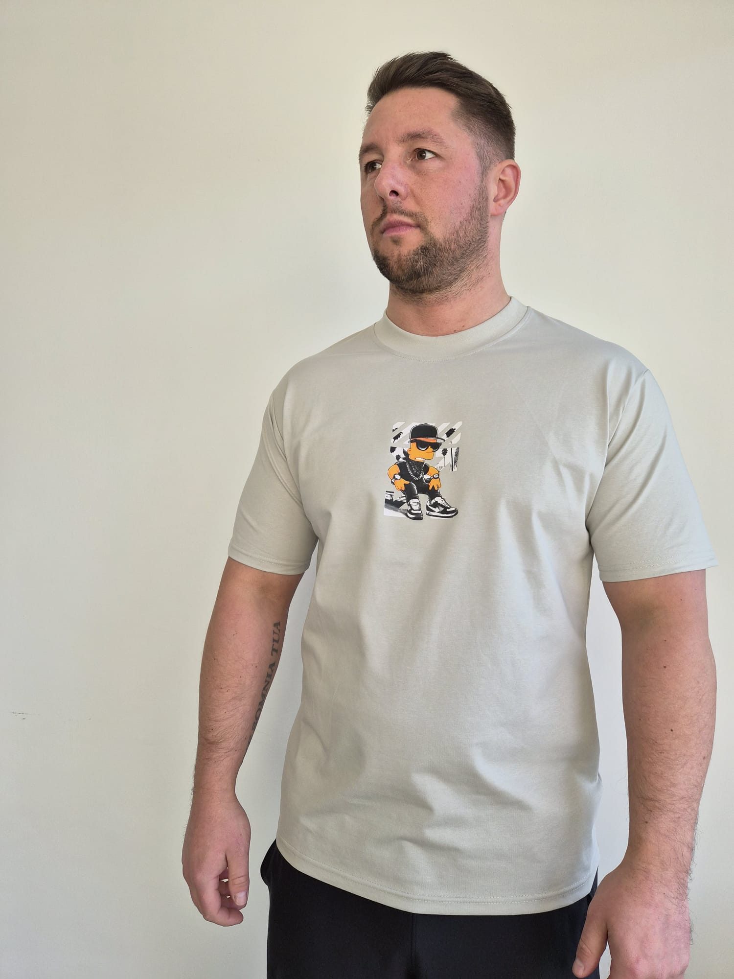 Oversized T-Shirt Bart Off Work L Grey