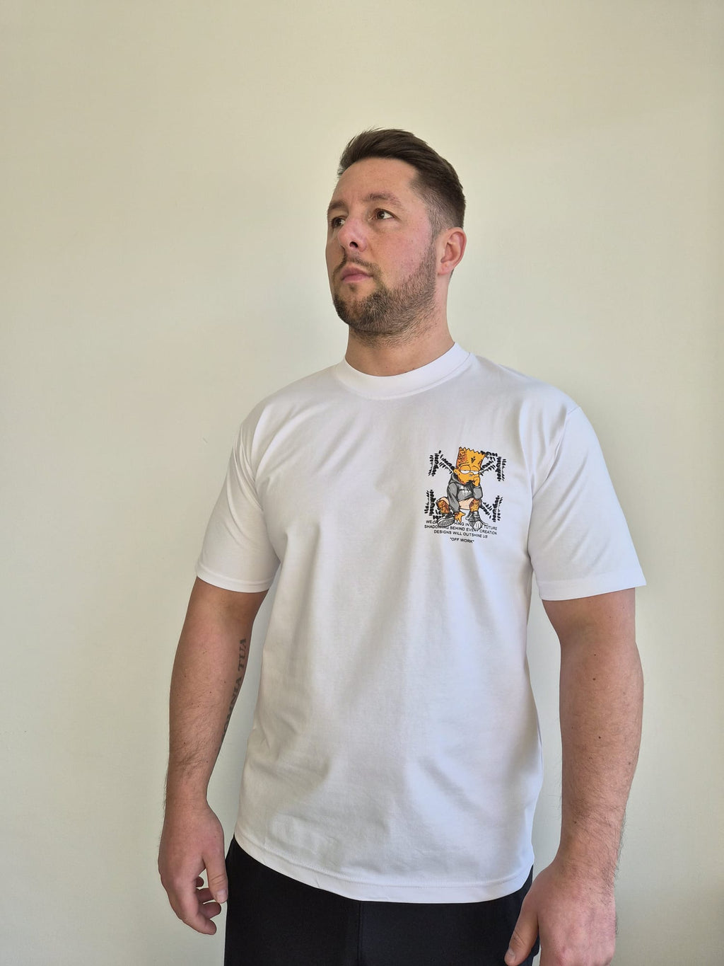 Oversized T-Shirt Bart Off Work Tattoo White