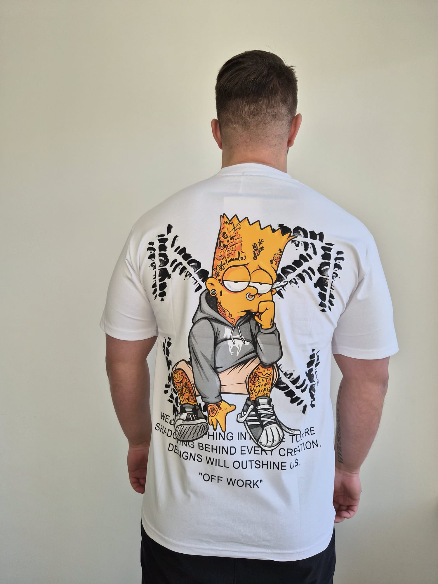 Oversized T-Shirt Bart Off Work Tattoo White