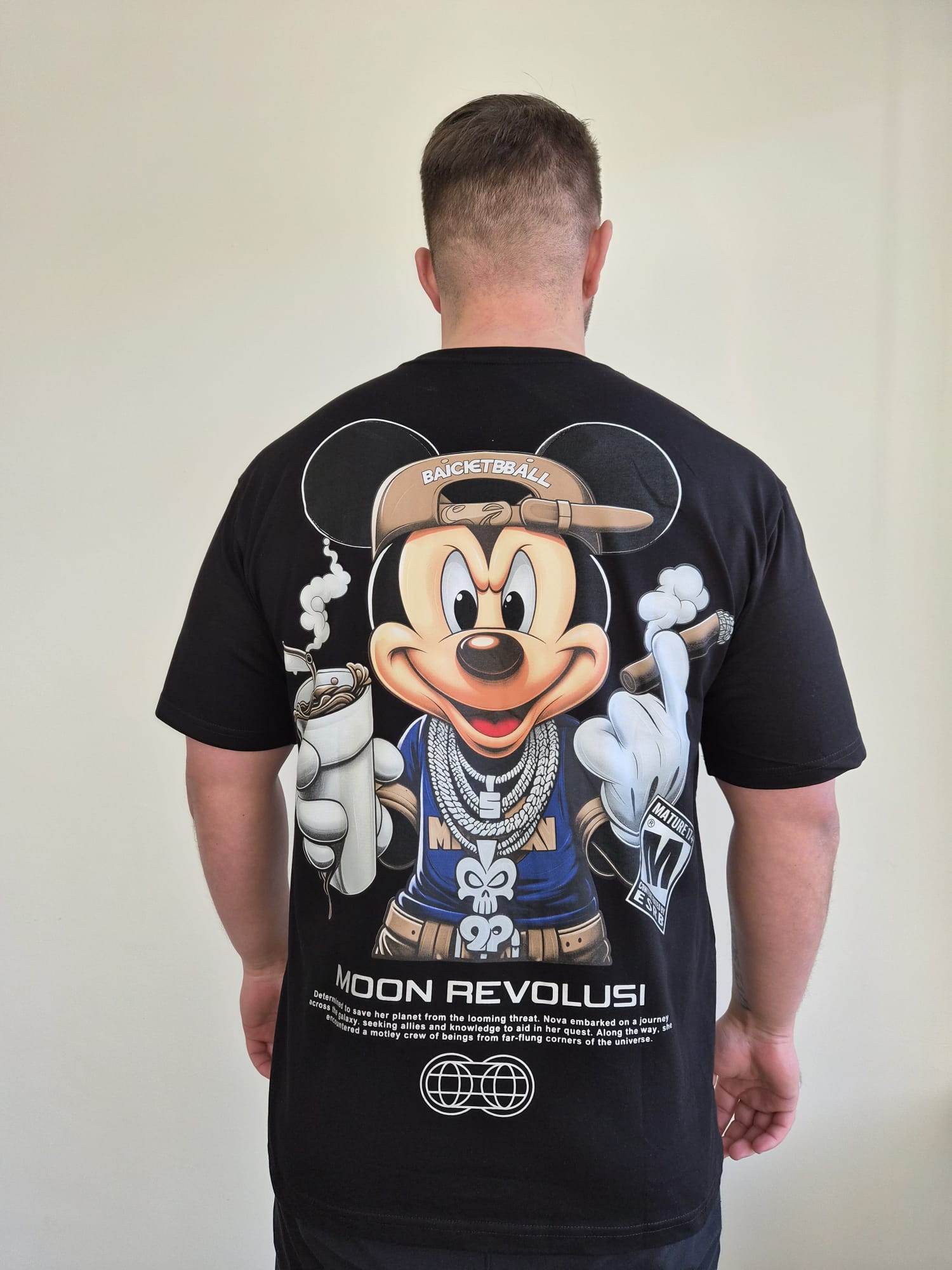 Oversized T-Shirt Micky Moon Revo Black