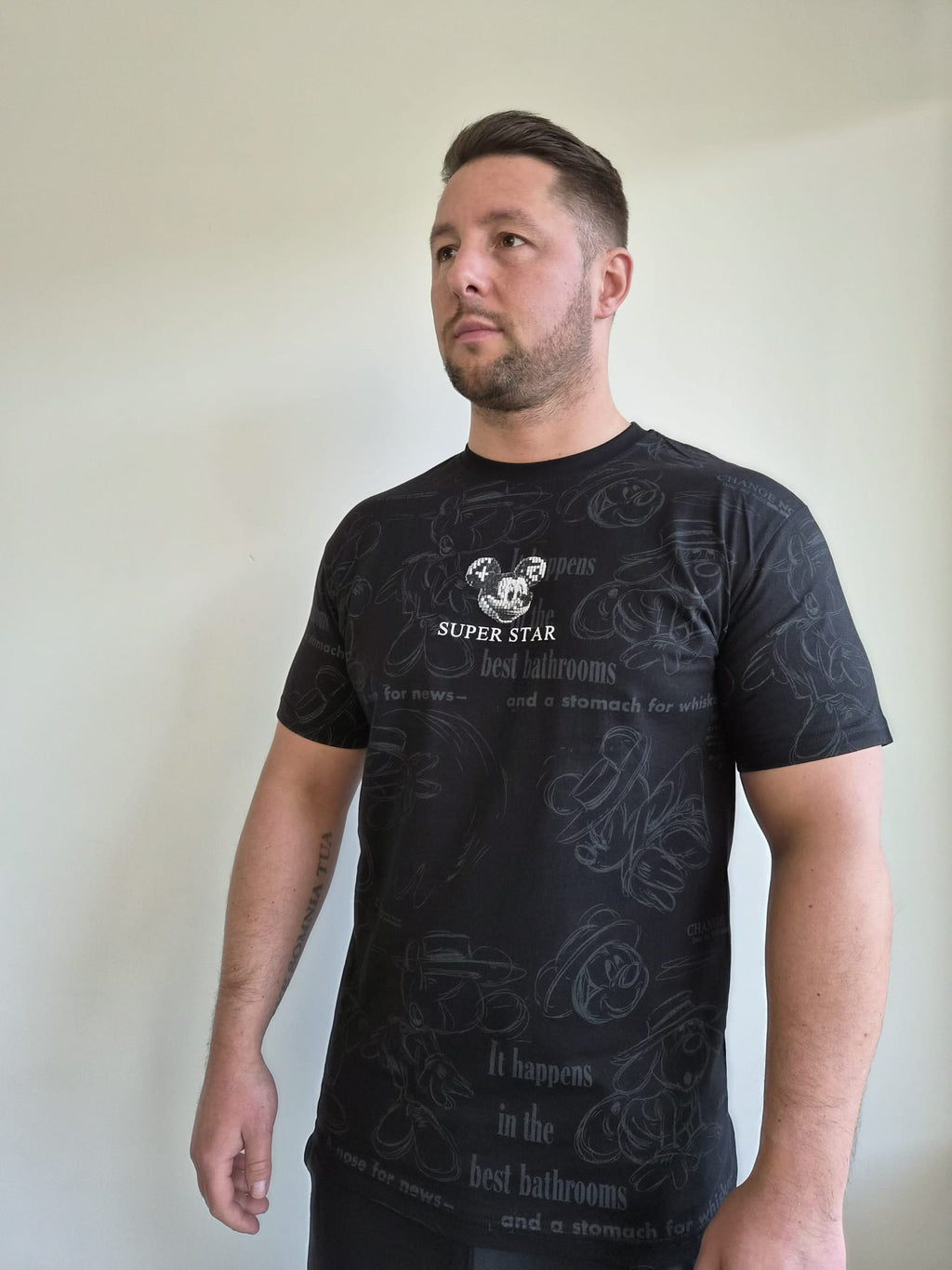 Oversized T-Shirt Micky Superstar Black