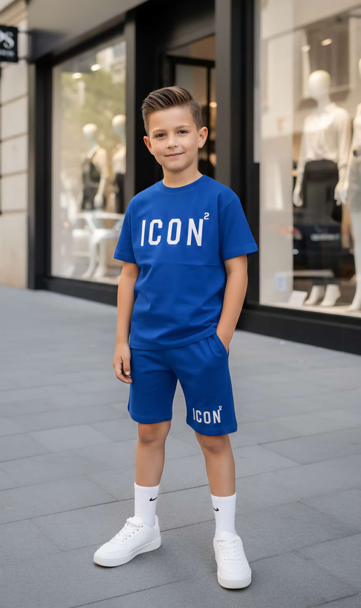 Icon2 Jongens Set Blue/White