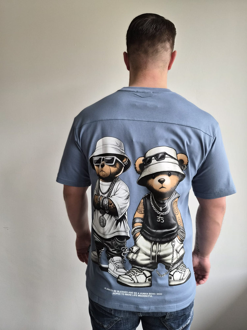 Oversized T-Shirt Icon Bear35 Blue