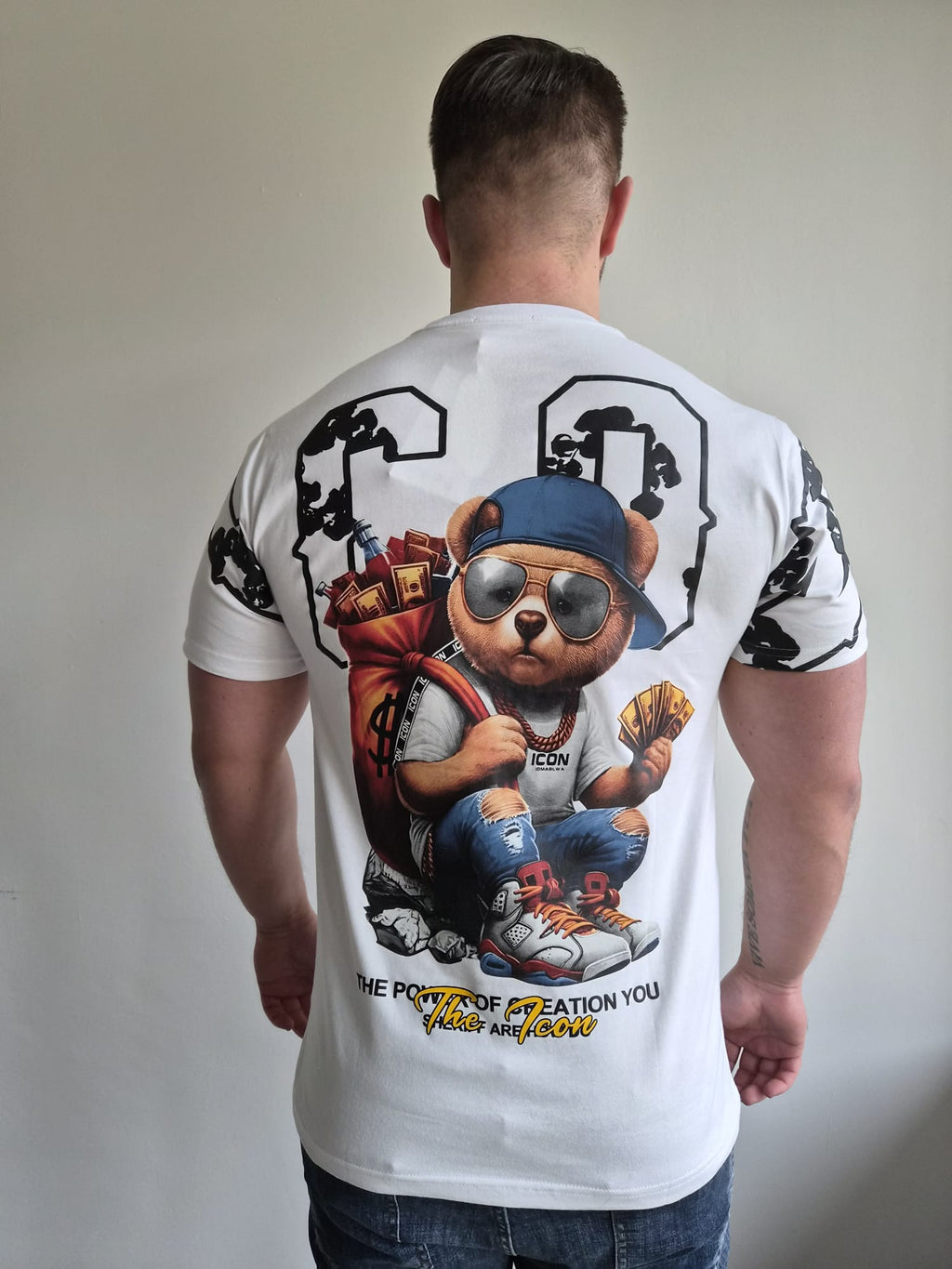 Oversized T-Shirt Icon Bear Bloom White