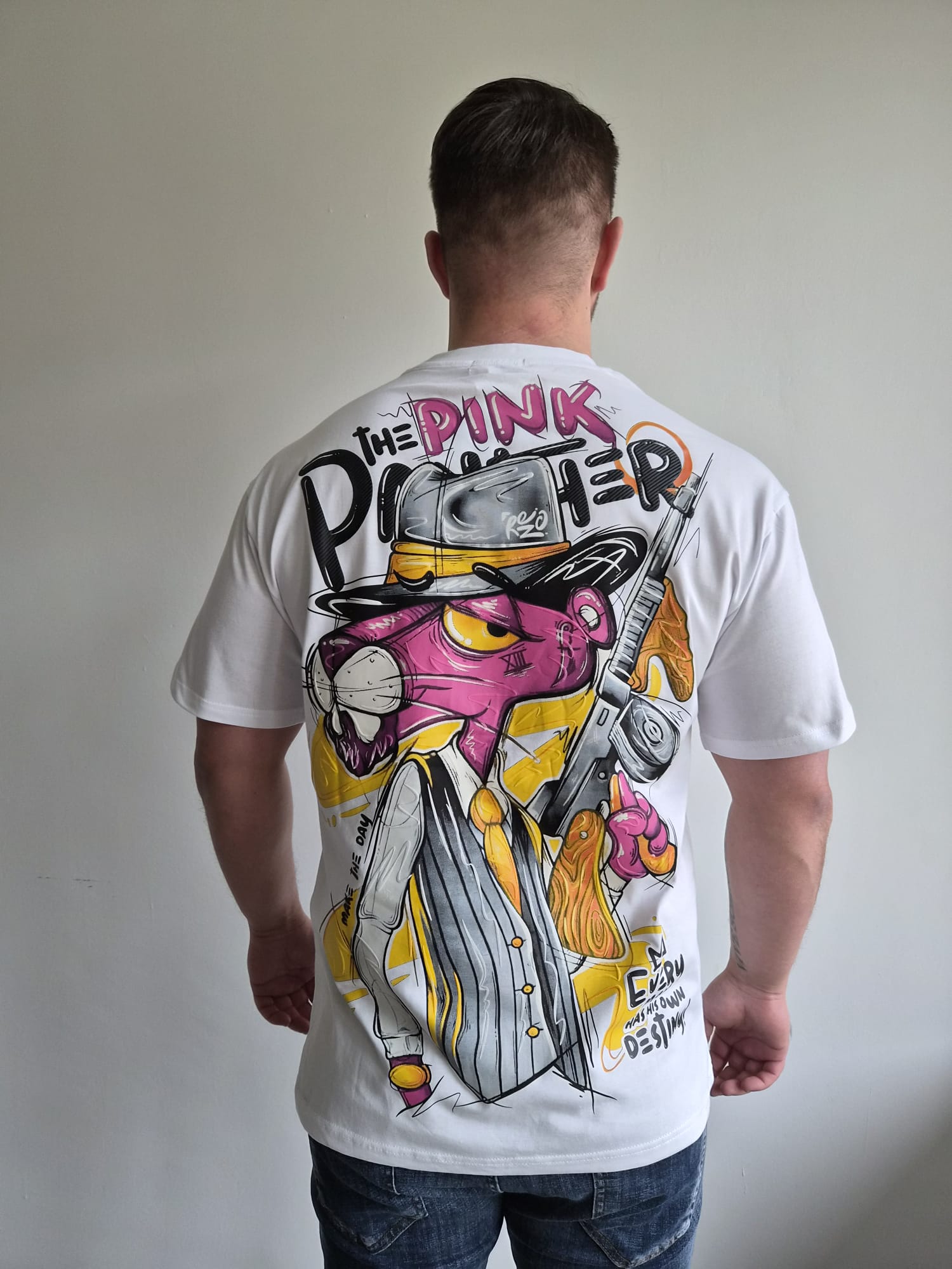 Oversized T-Shirt Pink P MTD White