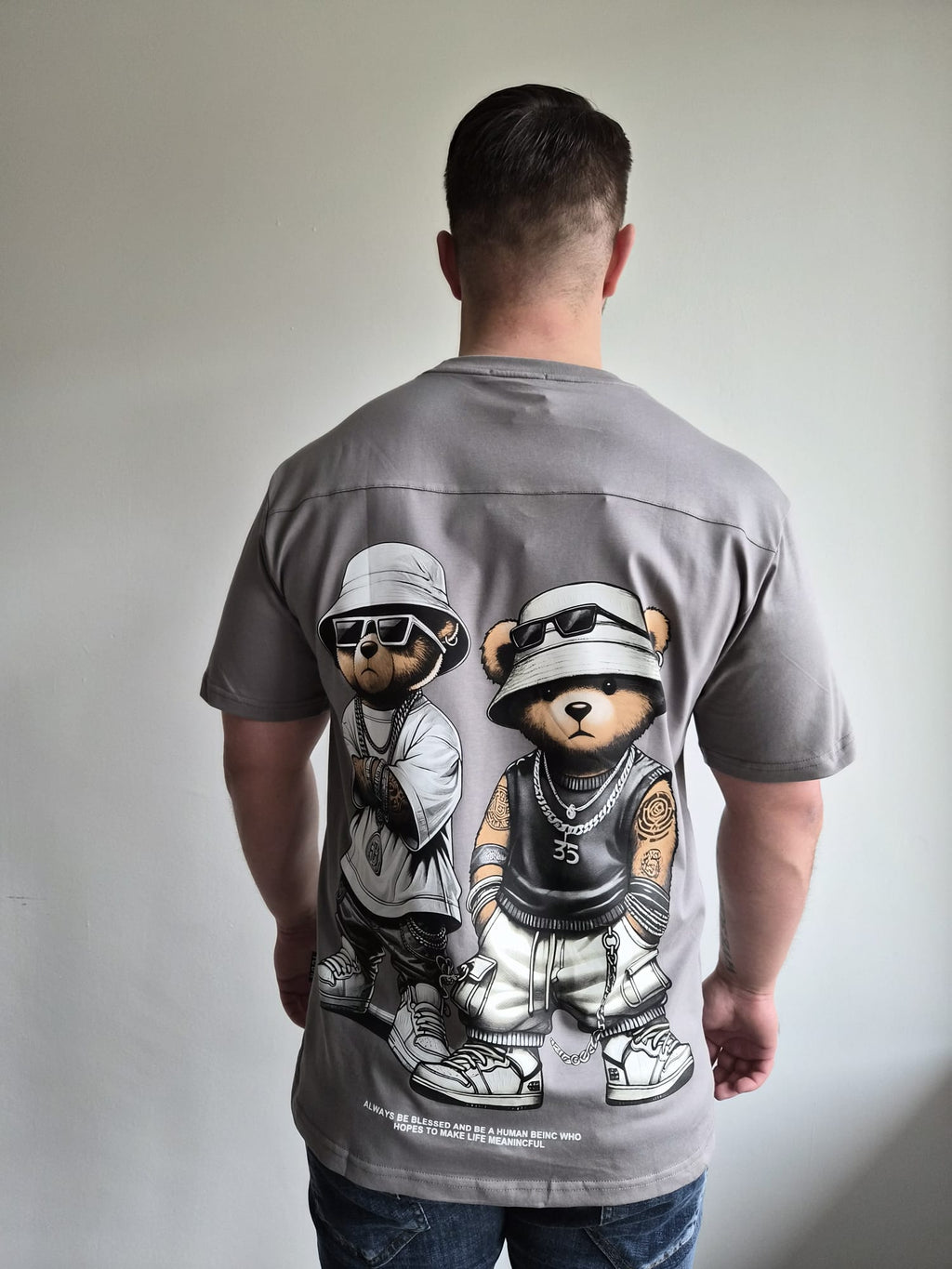 Oversized T-Shirt Icon Bear35 Grey