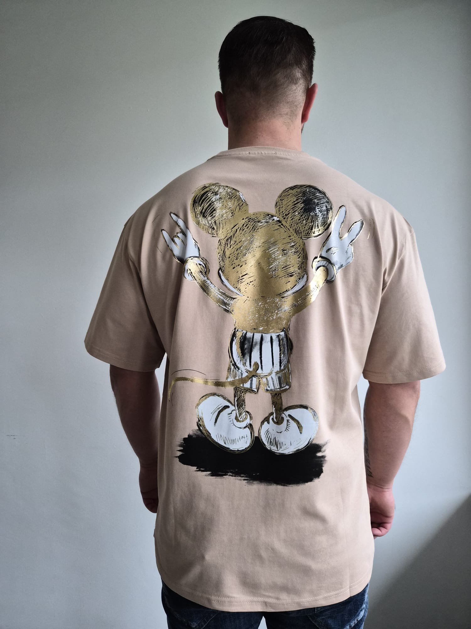 Oversized T-Shirt M Usual Suspect Gold Pink