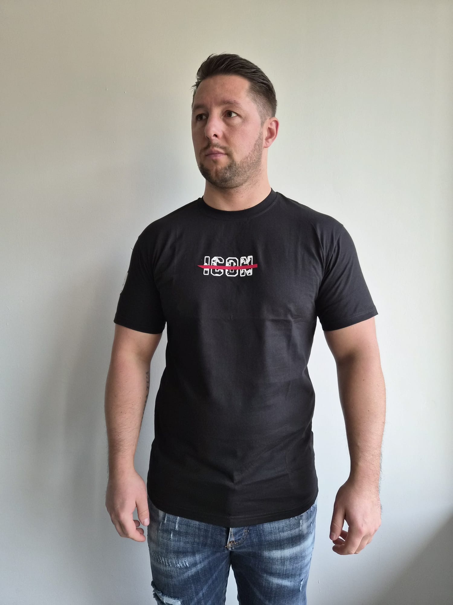 Oversized T-Shirt Icon Bear Bloom Black