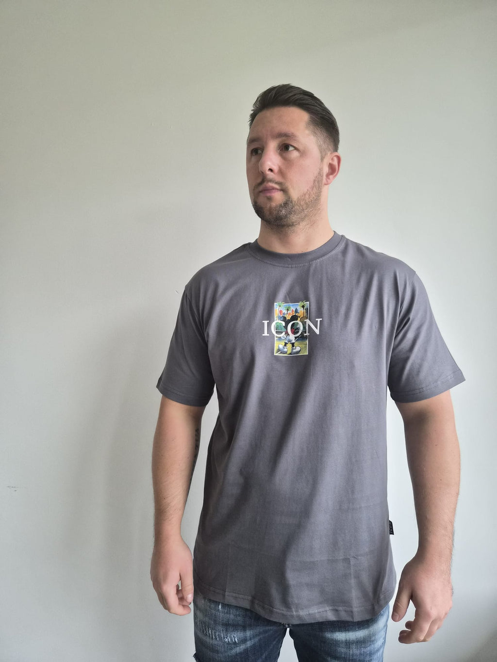 Oversized T-Shirt Icon Micky Studio Concept Grey