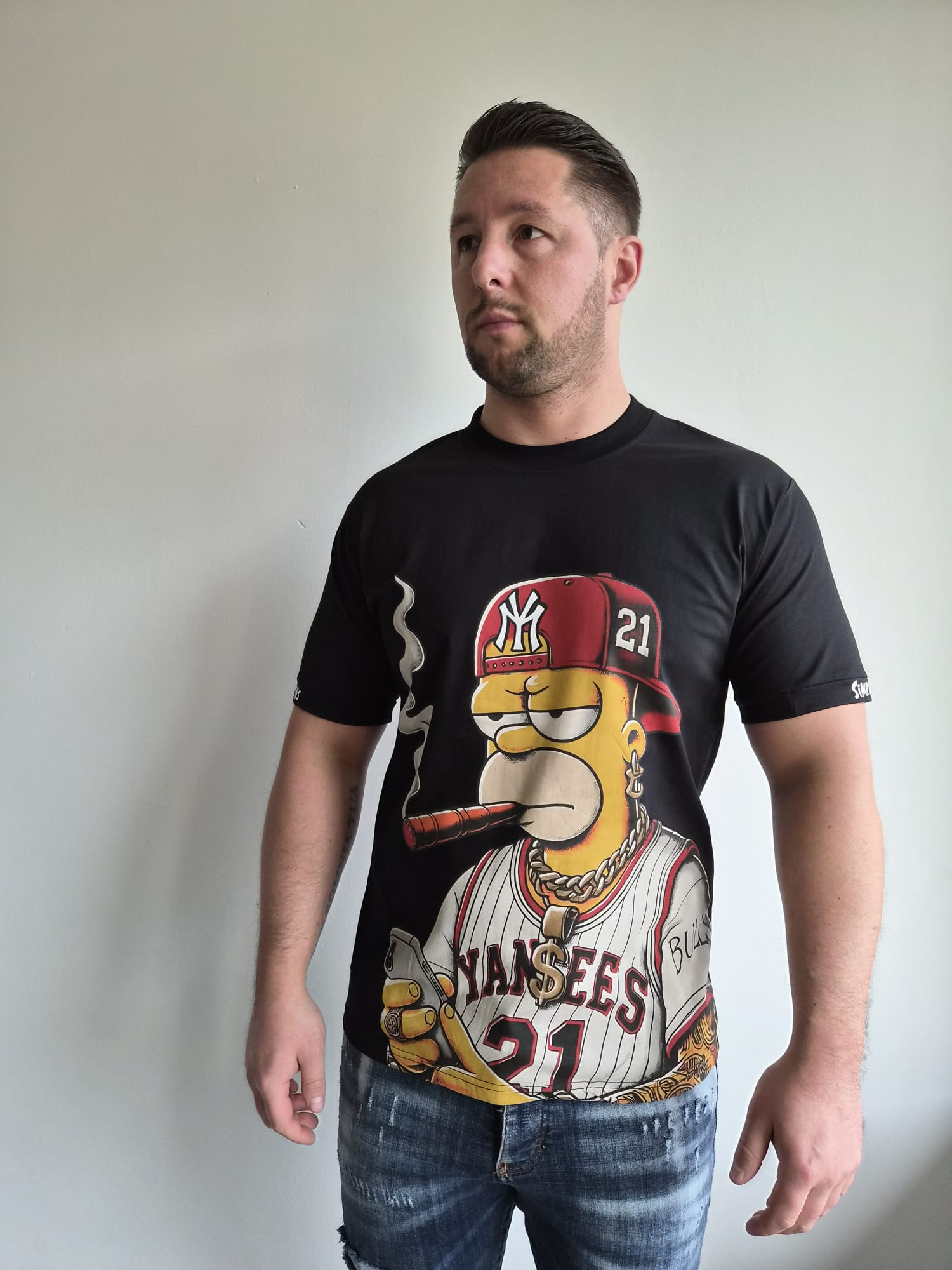 Oversized T-Shirt Simpson Yankees Black