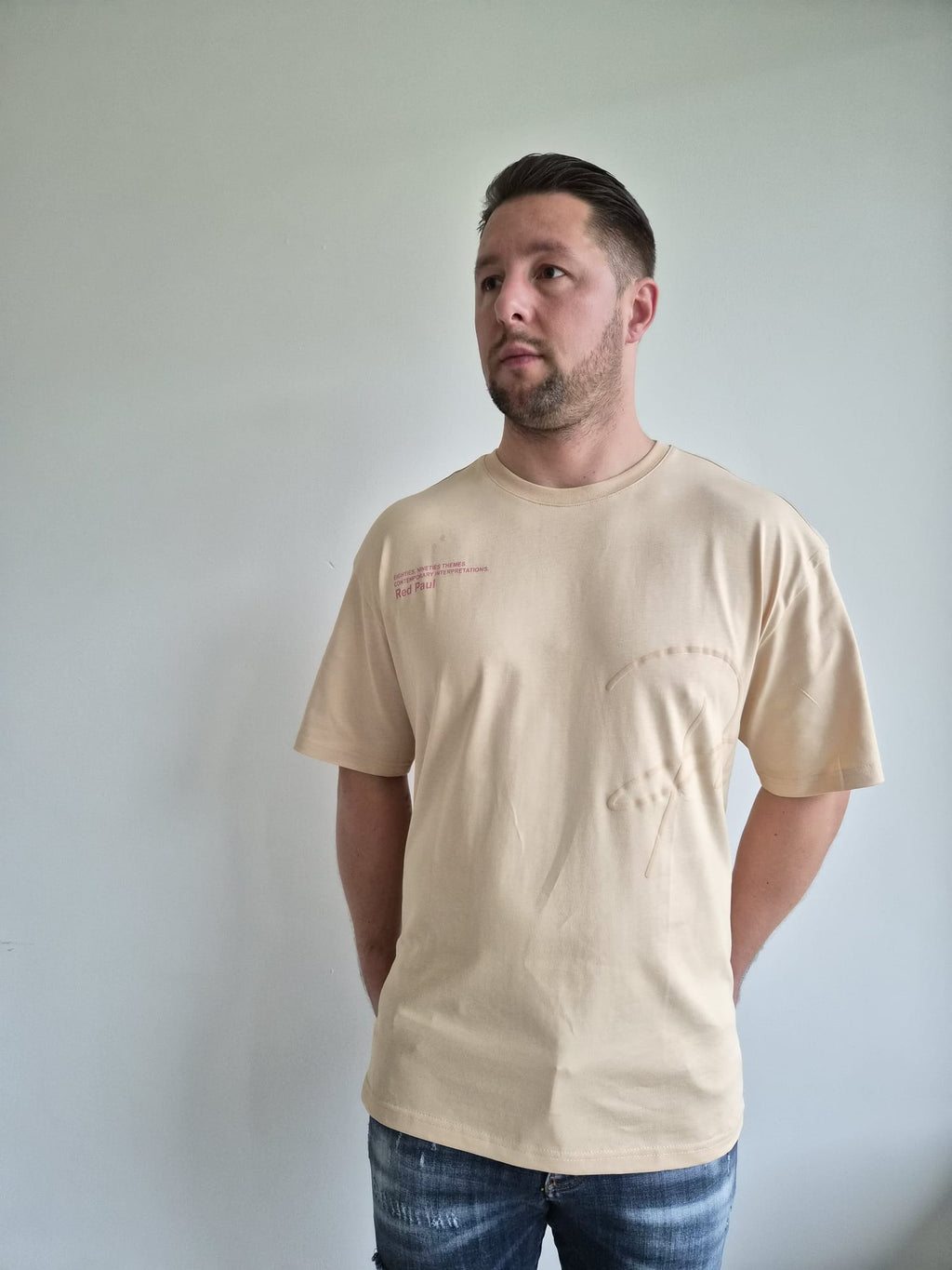 Oversized T-Shirt Pink P Cool Beige