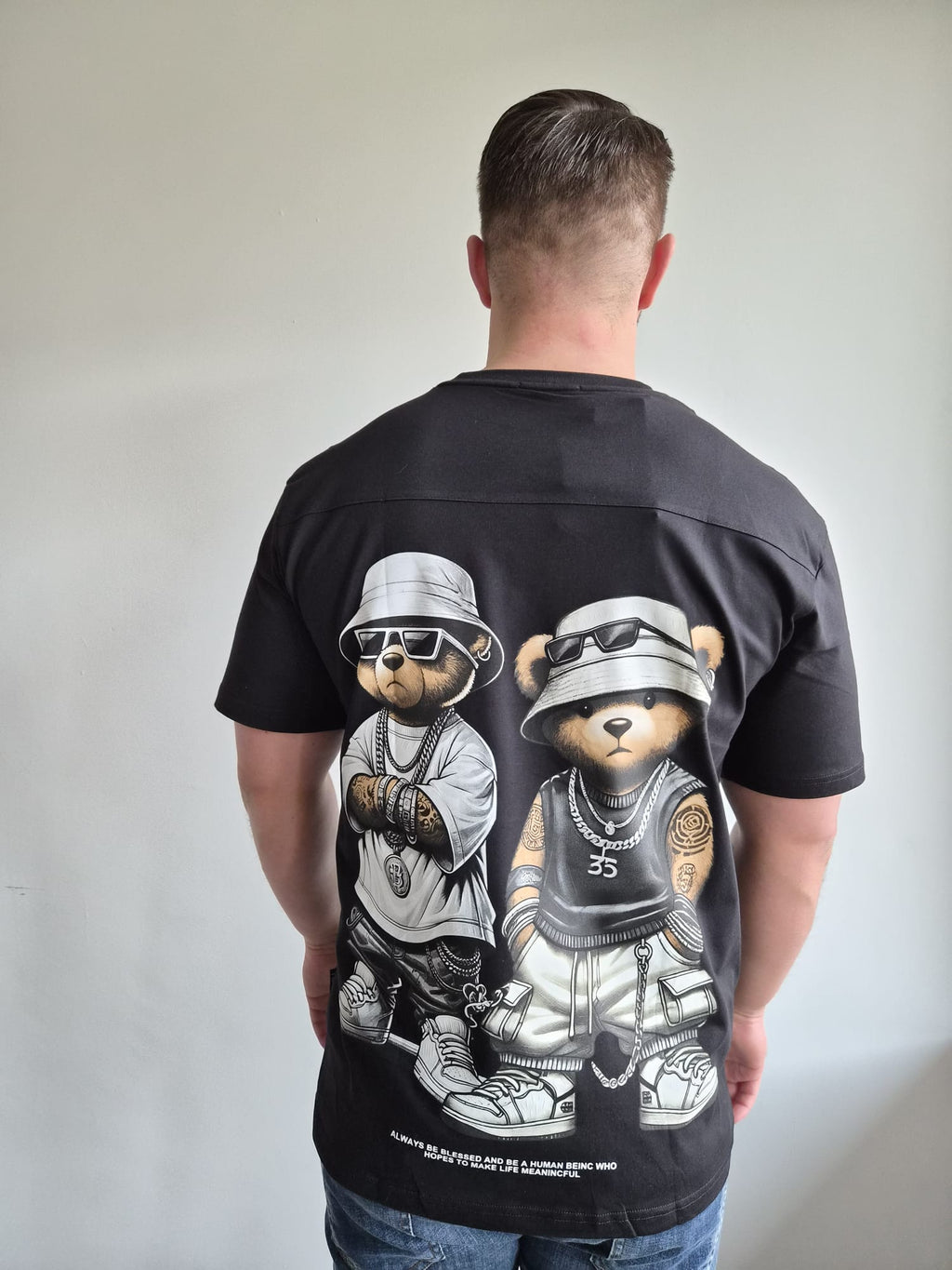 Oversized T-Shirt Icon Bear35 Black