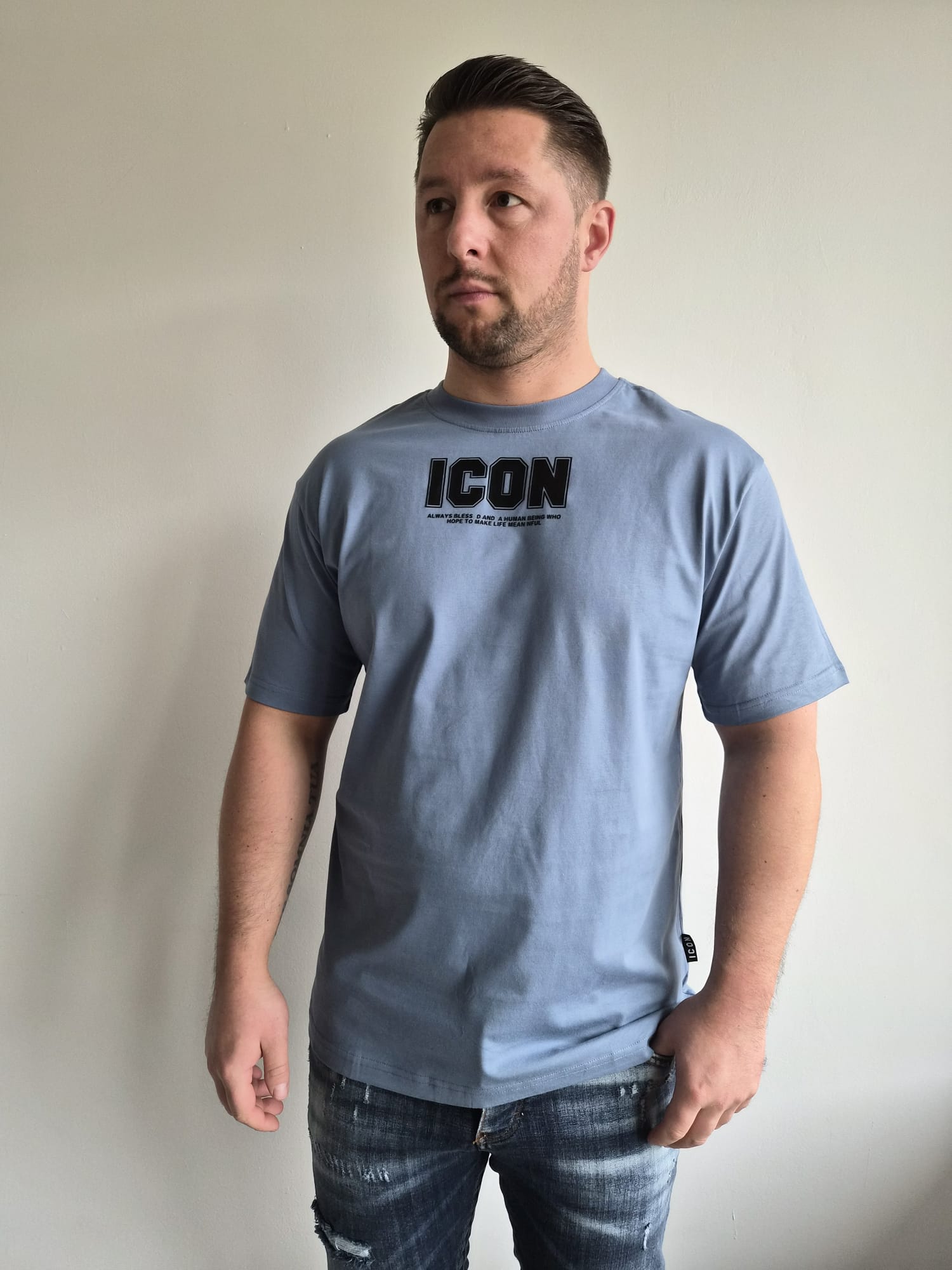 Oversized T-Shirt Icon Bear35 Blue