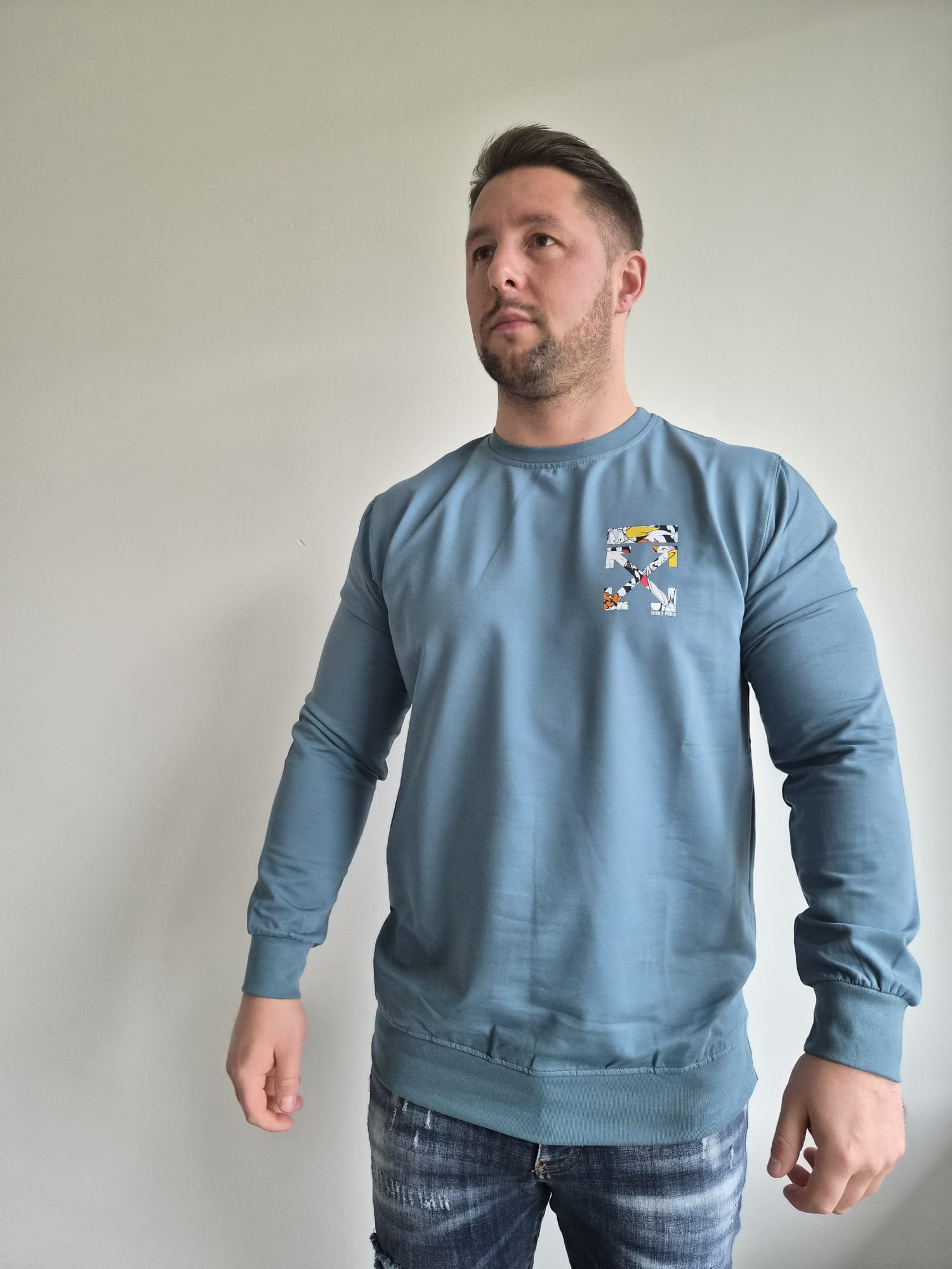 Sweater Icon2 Paris Off Turquoise