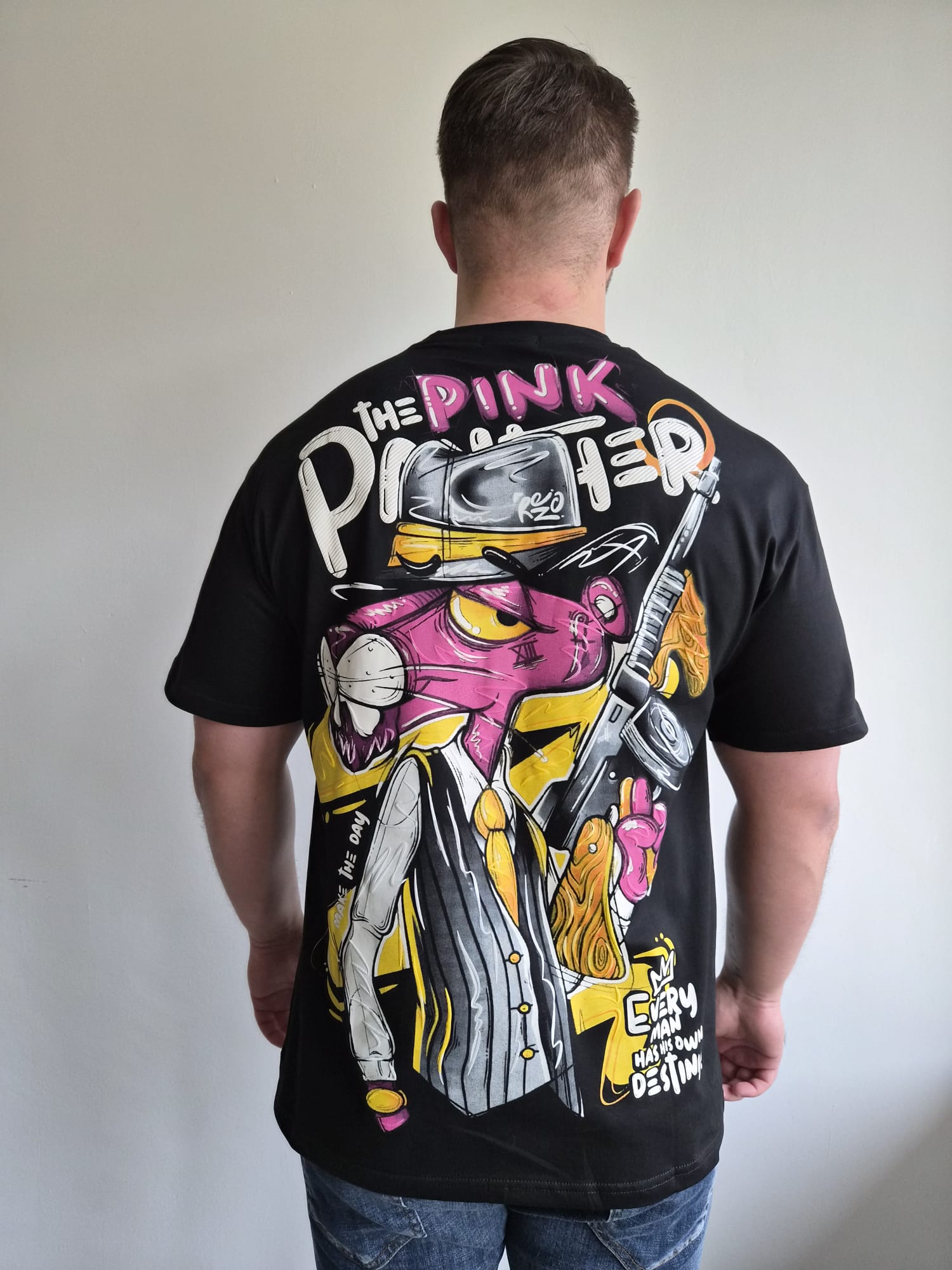 Oversized T-Shirt Pink P MTD Black